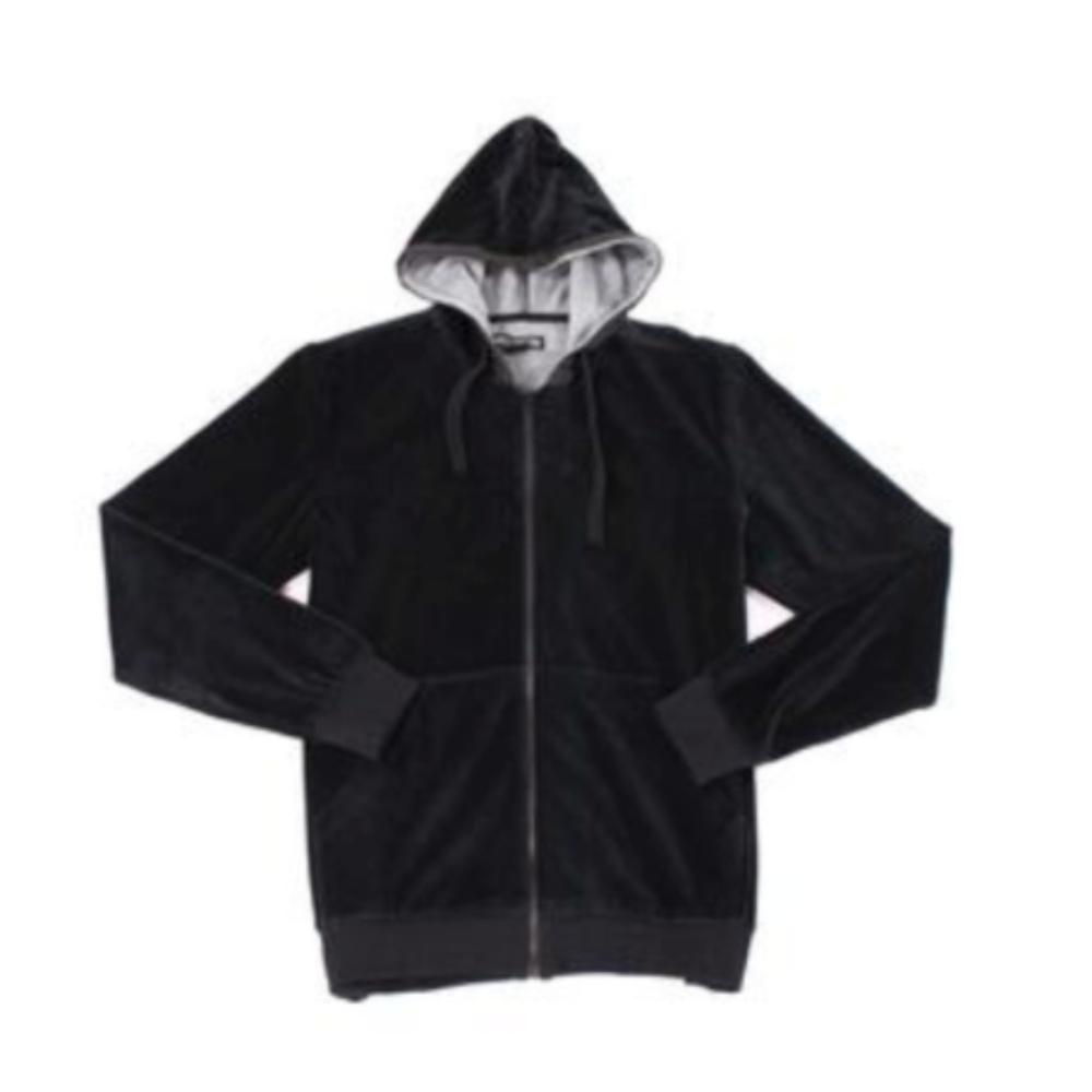 Velour Full Zip Hooded Sweater